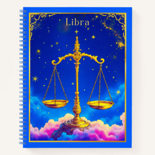 Libra Zodiac Scales in a Star-Filled Sky Journal