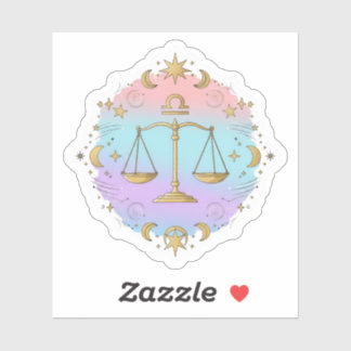 Libra Zodiac Scales Sticker Celestial Astrology   