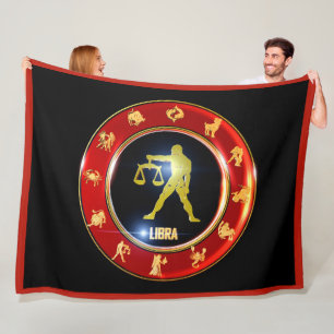 Libra Zodiac Sign Astrology Fleece Blanket