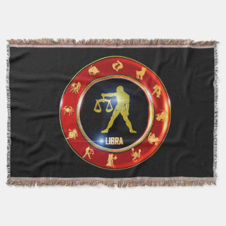 Libra Zodiac Sign Astrology Throw Blanket
