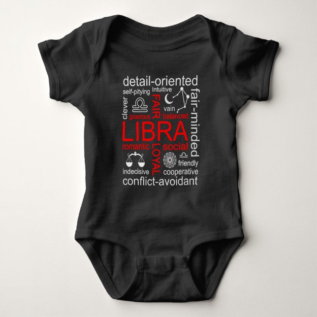 Libra Zodiac Sign Baby Bodysuit (Front)