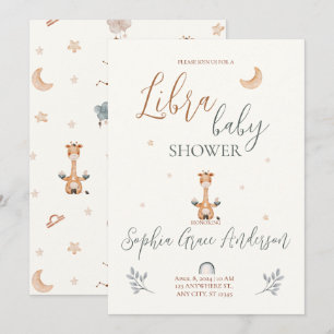Libra Zodiac sign baby shower Invitation