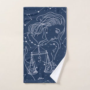 Libra zodiac sign bath towel set