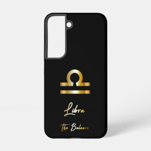 Libra Zodiac Sign, Black & Gold  Samsung Galaxy Case