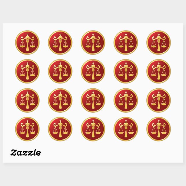 Libra Zodiac Sign Classic Round Sticker (Sheet)