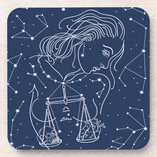 Libra zodiac sign coaster (Front)