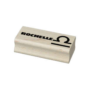Libra Zodiac Sign Cool Personalised Name Text Word Rubber Stamp