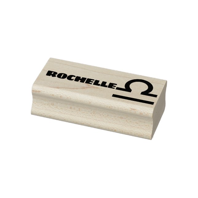 Libra Zodiac Sign Cool Personalised Name Text Word Rubber Stamp (Stamp)