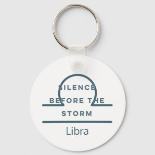 Libra Zodiac Sign Fun Quote Blue Text Birthday Key Ring