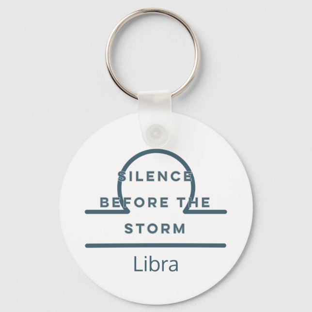 Libra Zodiac Sign Fun Quote Blue Text Birthday Key Ring (Front)