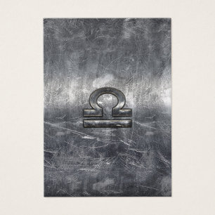 Libra Zodiac Sign in silver grunge steel style