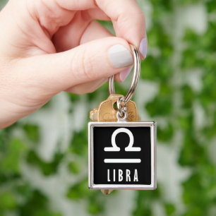 Libra zodiac sign key ring
