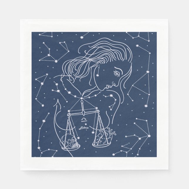 Libra zodiac sign napkin (Front)