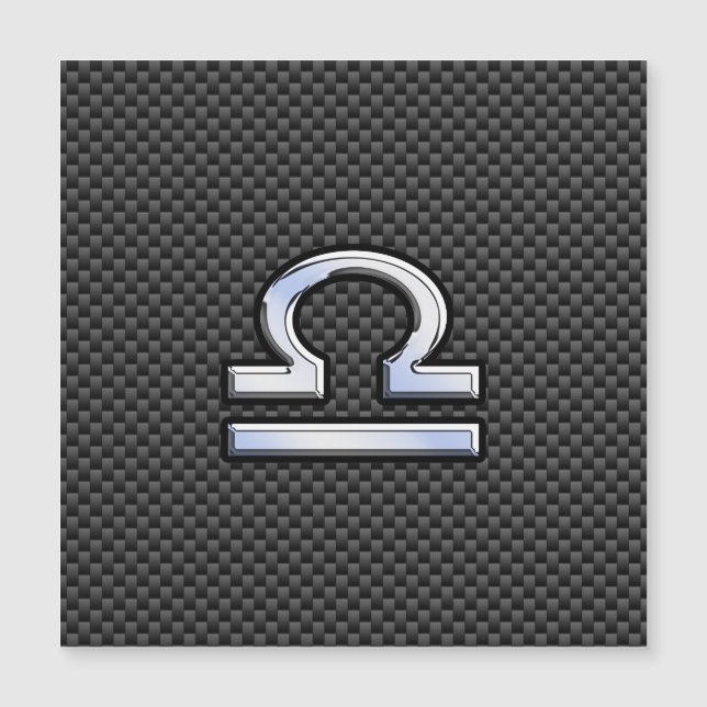 Libra Zodiac Sign on Black Carbon Fiber Print (Front)