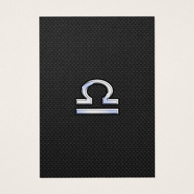 Libra Zodiac Sign on Black Snake Skin Decor (Front)