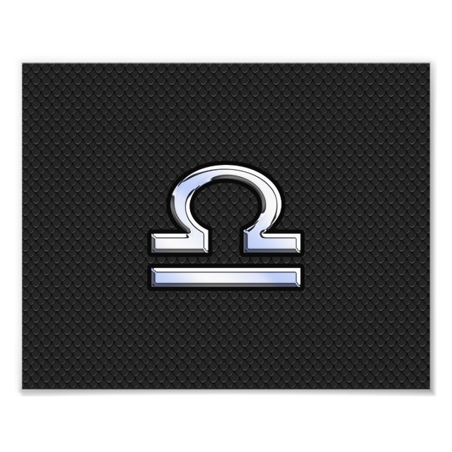Libra Zodiac Sign on Black Snake Skin Decor (Front)