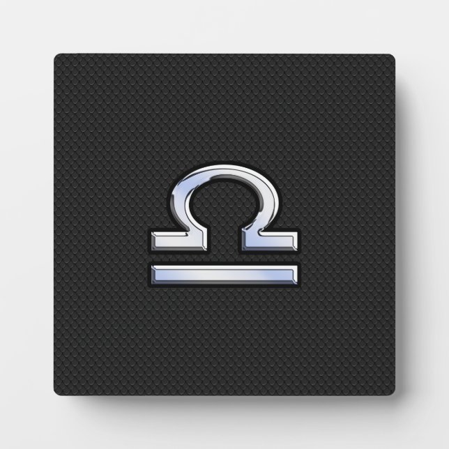 Libra Zodiac Sign on Black Snake Skin Decor Plaque (Front)