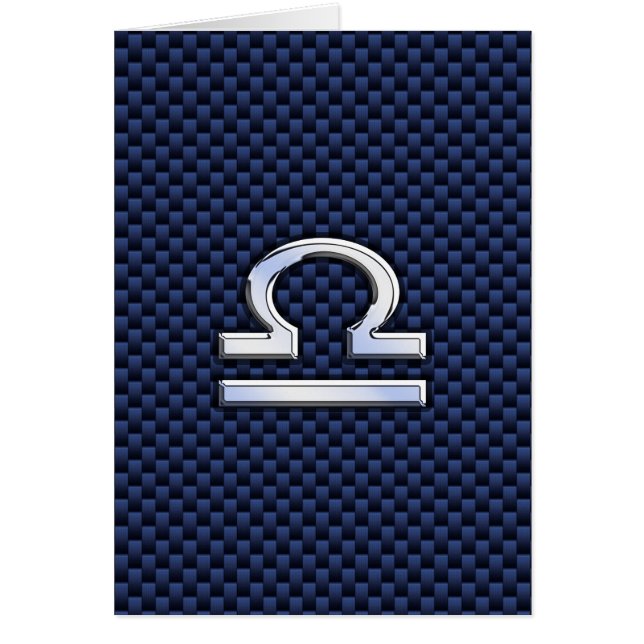 Libra Zodiac Sign on Blue Carbon Fibre Style (Front)