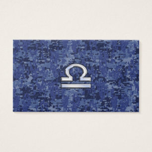 Libra Zodiac Sign on blue digital camo