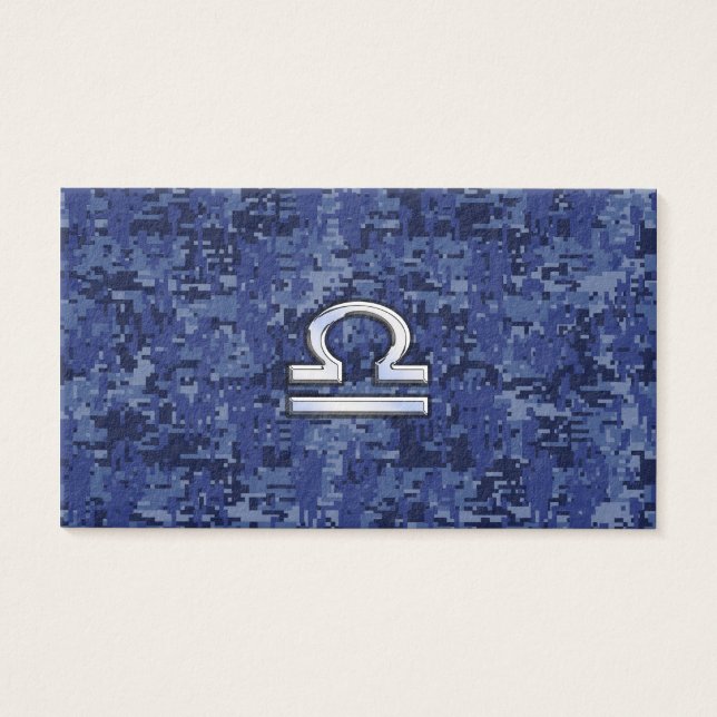Libra Zodiac Sign on blue digital camo (Front)