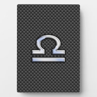 Libra Zodiac Sign on Carbon Fiber Style