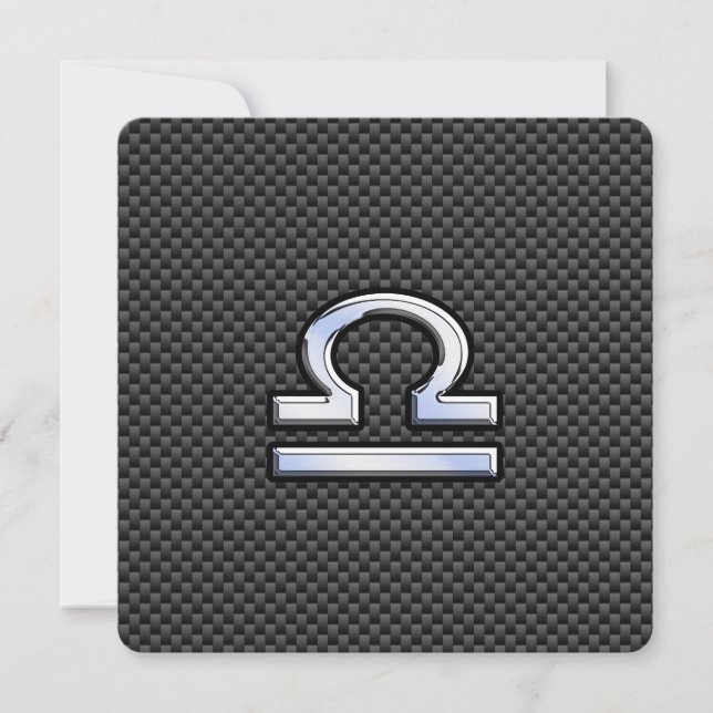 Libra Zodiac Sign on Carbon Fibre Print (Front)