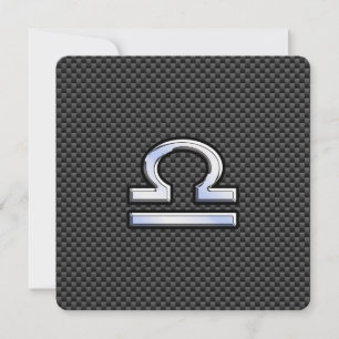 Libra Zodiac Sign on Carbon Fibre Print