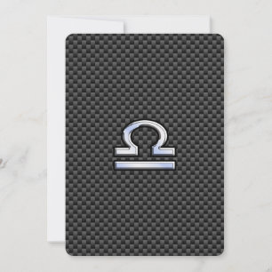Libra Zodiac Sign on Carbon Fibre Print