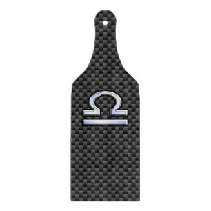 Libra Zodiac Sign on Carbon Fibre Style Cutting Board