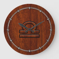 Libra Zodiac Sign on Mahogany Brown Style Print