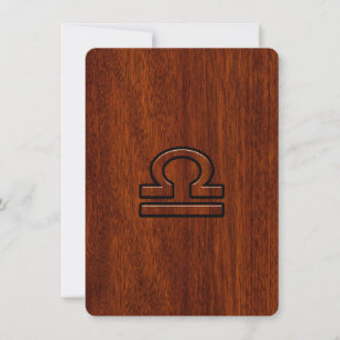 Libra Zodiac Sign on Mahogany Style Print