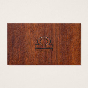 Libra Zodiac Sign on Mahogany Style Print