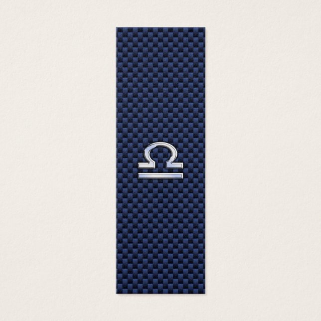Libra Zodiac Sign on Navy Blue Carbon Fibre (Front)