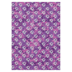 Libra Zodiac Sign on Pink Digital Camo Tablecloth
