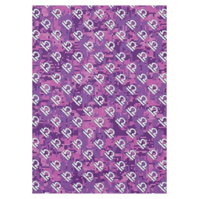 Libra Zodiac Sign on Pink Digital Camo Tablecloth (Front)
