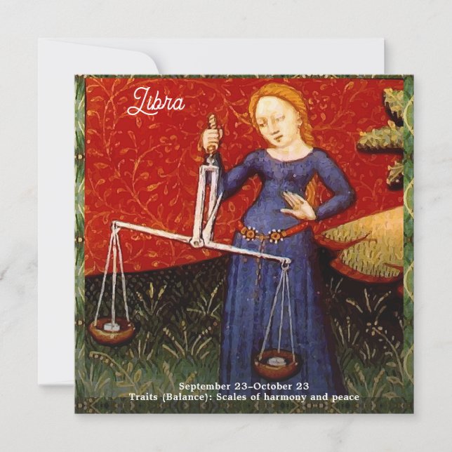 Libra Zodiac Sign Scales Birthday Party Invitation (Front)