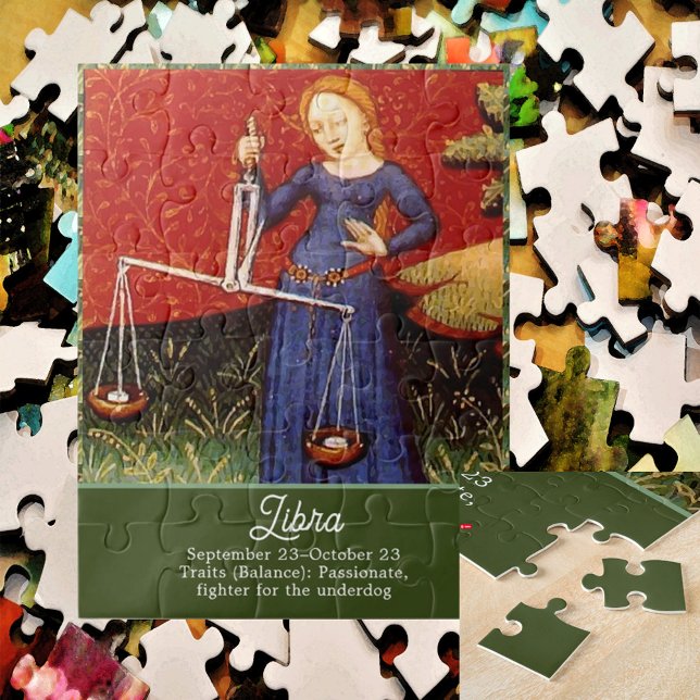 Libra Zodiac Sign Scales Birthday Party Jigsaw Puzzle (Creator Uploaded)