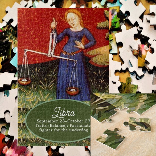 Libra Zodiac Sign Scales Birthday Party Jigsaw Puzzle (Creator Uploaded)