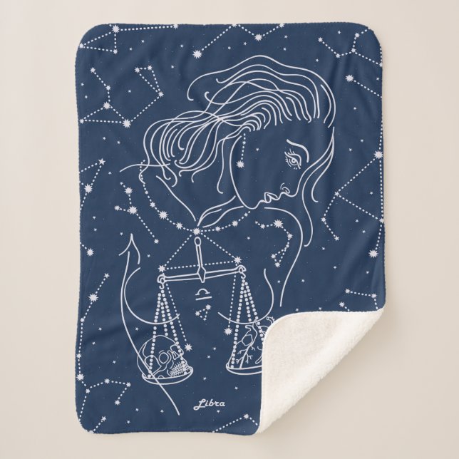 Libra zodiac sign sherpa blanket (Front)