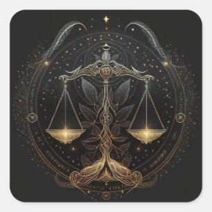 Libra Zodiac Sign Square Sticker
