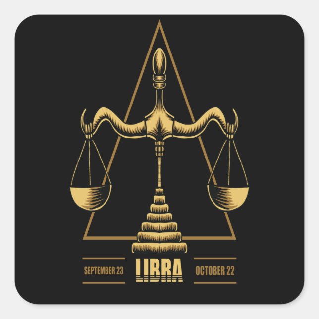 Libra Zodiac Sign Square Sticker (Front)