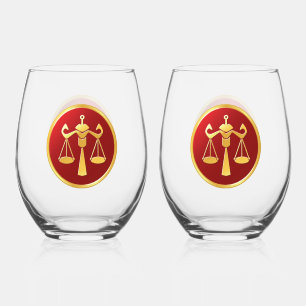 Libra Zodiac Sign Stemless Wine Glass