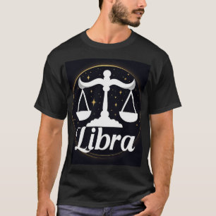 Libra Zodiac Sign Symbol with Stars and Scales T-Shirt