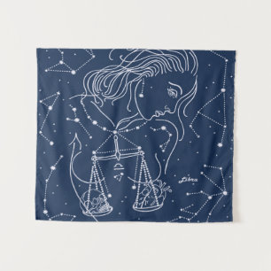 Libra zodiac sign tapestry
