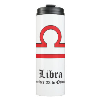 Libra zodiac sign thermal tumbler