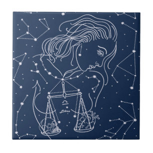 Libra zodiac sign tile
