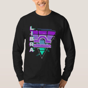 Libra Zodiac Sign Vaporwave Aesthetics 80s 90s For T-Shirt