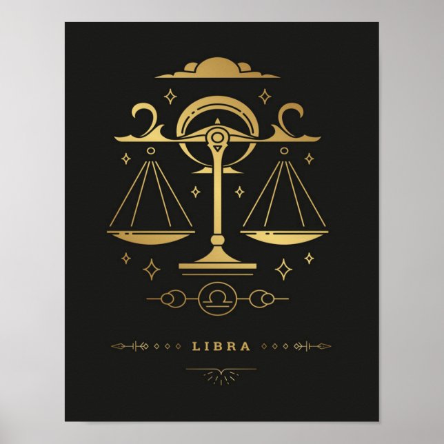 Libra Zodiac Sign - Vintage Cute Birthday Gift (Front)