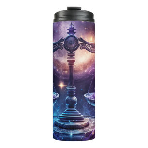 Libra Zodiac Sign Watercolor Design Thermal Tumbler