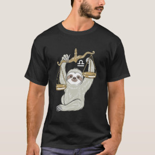 Libra Zodiac Sloth Embracing Harmony Balance T-Shirt